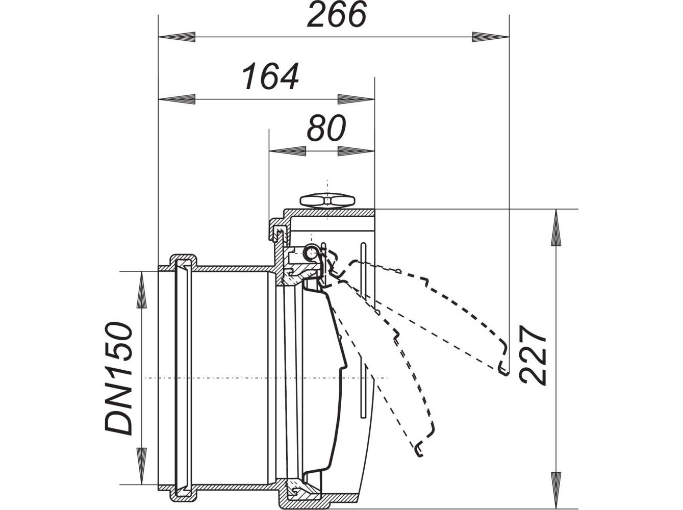 Rohrklappe, DN 150