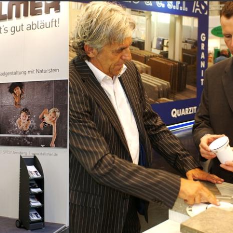 Professional drainage of natural stone showers - keen interest in Dallmer at Stone+tec 2011
