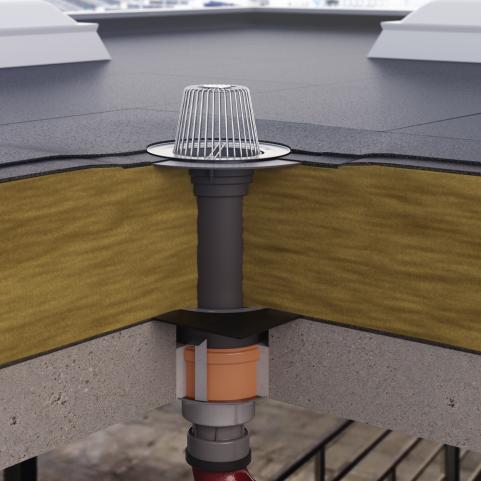 Protection incendie pour avaloirs de toit dans les planchers en béton