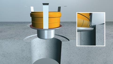 Approved with restrictions: Horizontal pipe connection with R 30/60/90 fire insulation collar